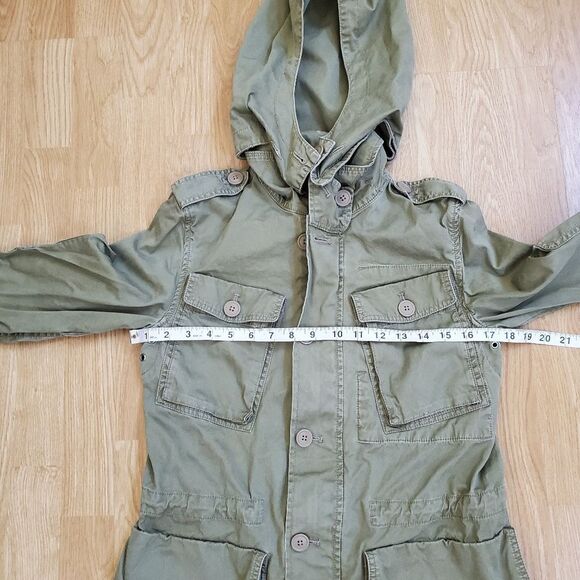 🦋 J. CREW 🦋 Military Fatigue Boyfriend Utility Hooded Jacket - [XS, Green] - Picture 11 of 16